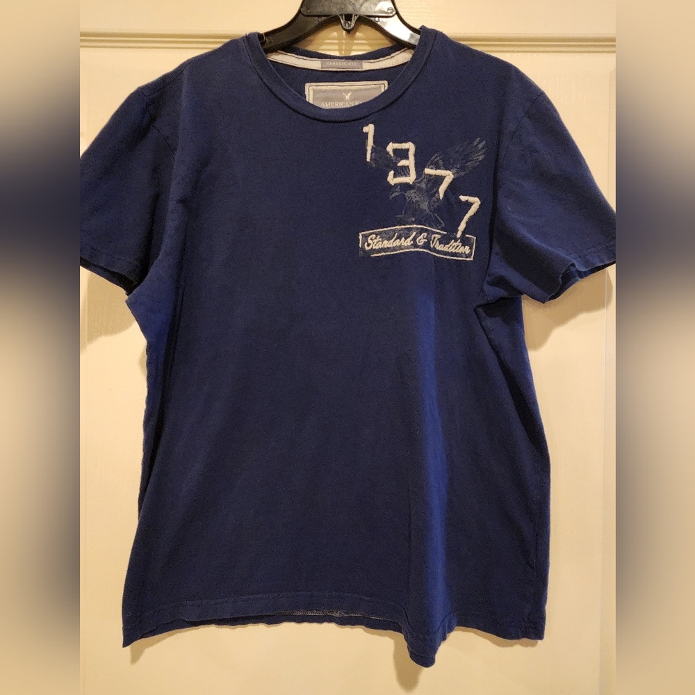 American Eagle Outfitters Blue Graphic Tee, Size L